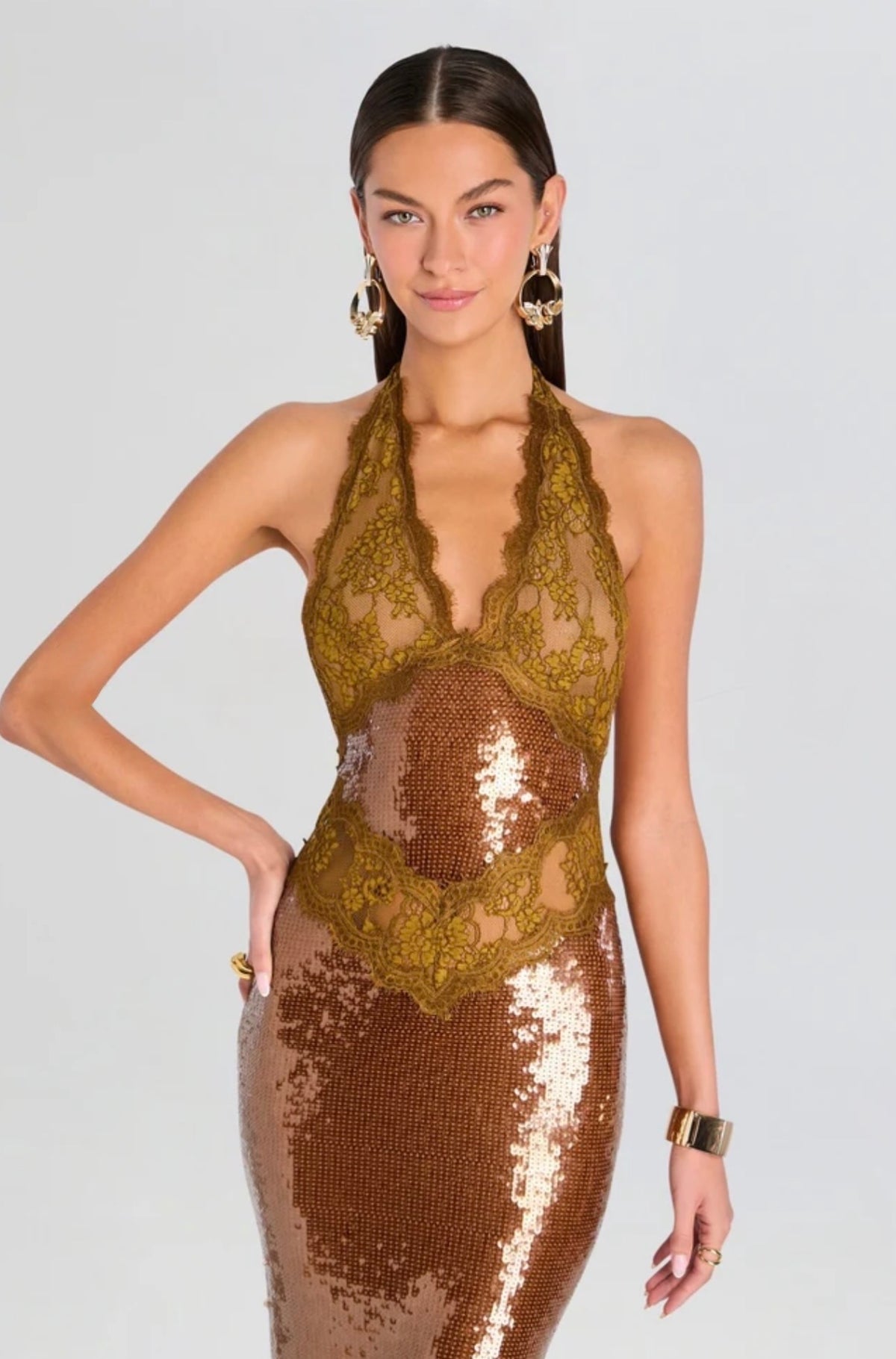 COMING SOON AVAILABLE FOR PRE BOOKINGS - RETROFETE - VICKY SEQUIN LACE DRESS | RRP: $1450