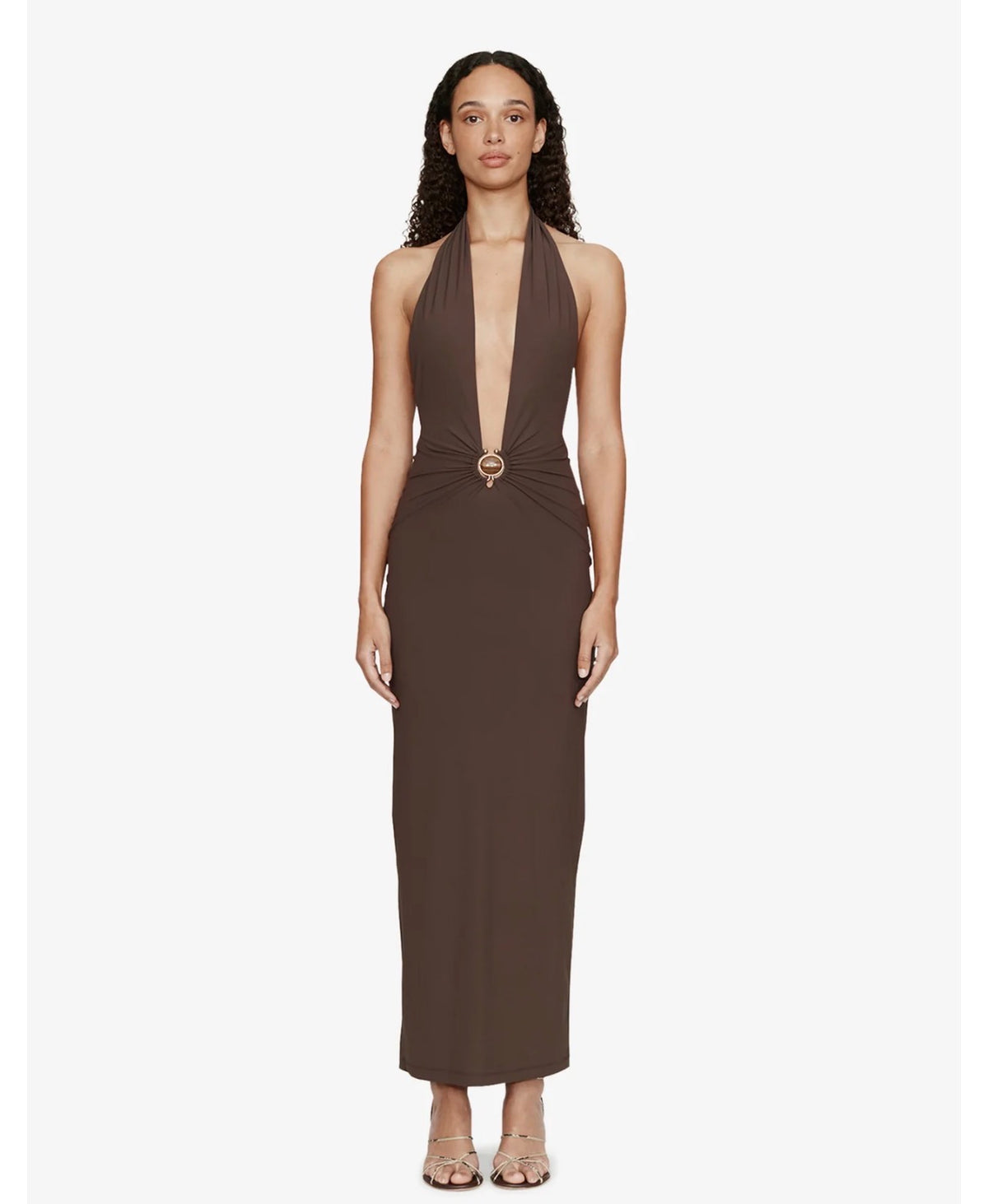 CHRISTOPHER ESBER - EMBELLISHED HALTERNECK MAXI DRESS | RRP: $1295